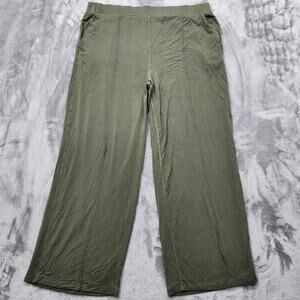 Duluth Pants Womens XL Green Dang Soft Relaxed Wide Leg Front Seam Micromodal